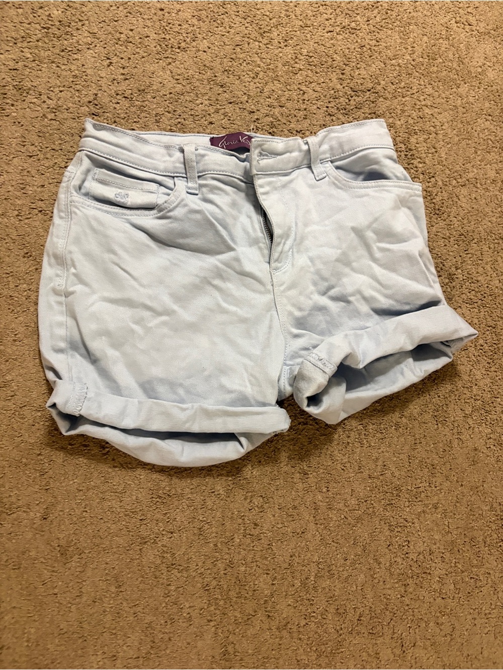 Women’s Denim Jean Shorts - Light Blue & Black - Picture 4 of 7